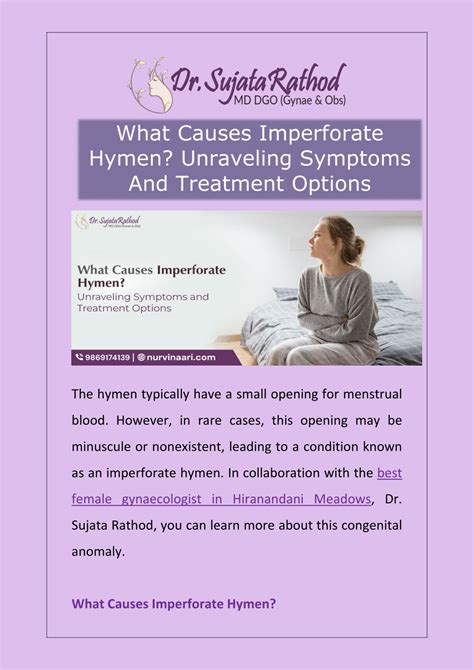 imperforate hymen|Imperforate Hymen: Symptoms, Outlook, Treatment, and More